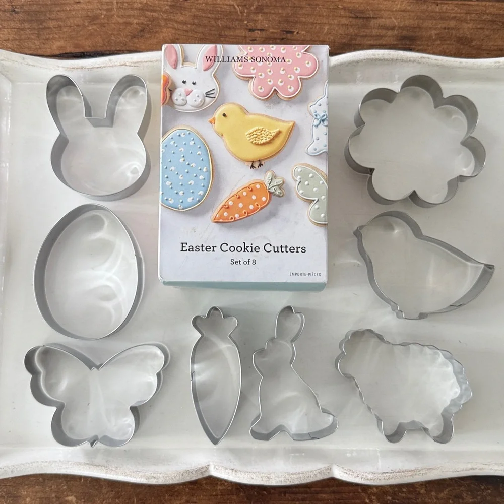 Williams Sonoma Easter Cookie Cutters Box of 8 - Stainless Steel